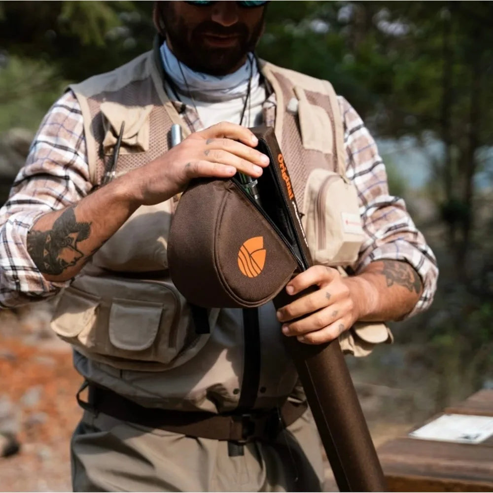 Original Fly Fishing Rod and Reel Combo Kit – 9’ 4-Piece Medium Action Rod, Crosswater Reel, Rio Fly Line, Leader, and Travel C