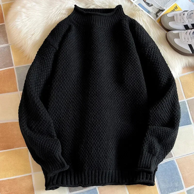 2024 New Vest Sweater Popular Men's Comfortable Warm Sweater Men's Autumn and Winter Warm Sweater Wear Crewneck Knit Sweater