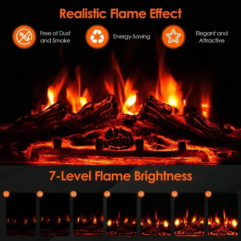 Electric Fireplace Insert 5100 BTU Recessed with Remote Control