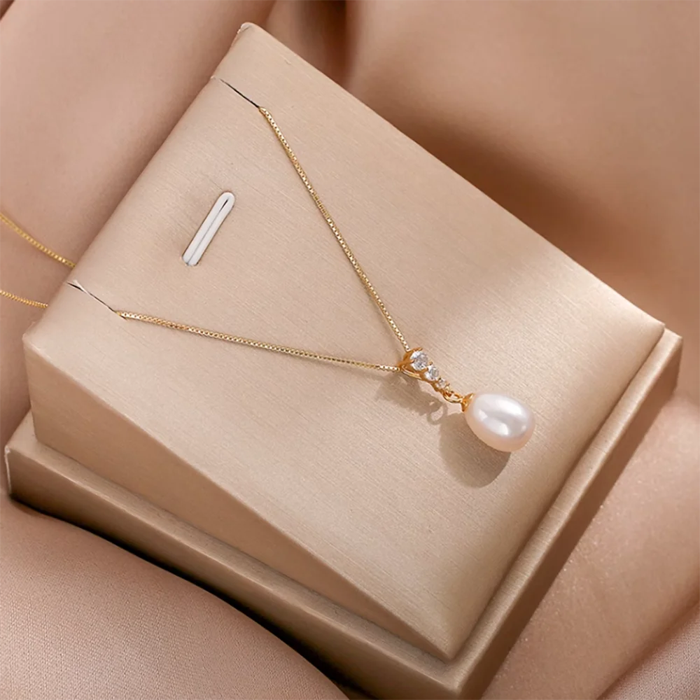 925 Silver Chains Original Certified Moissanite Necklace for Women 18k Gold Plated Pearl Pendant Necklaces Jewelry Ships from US