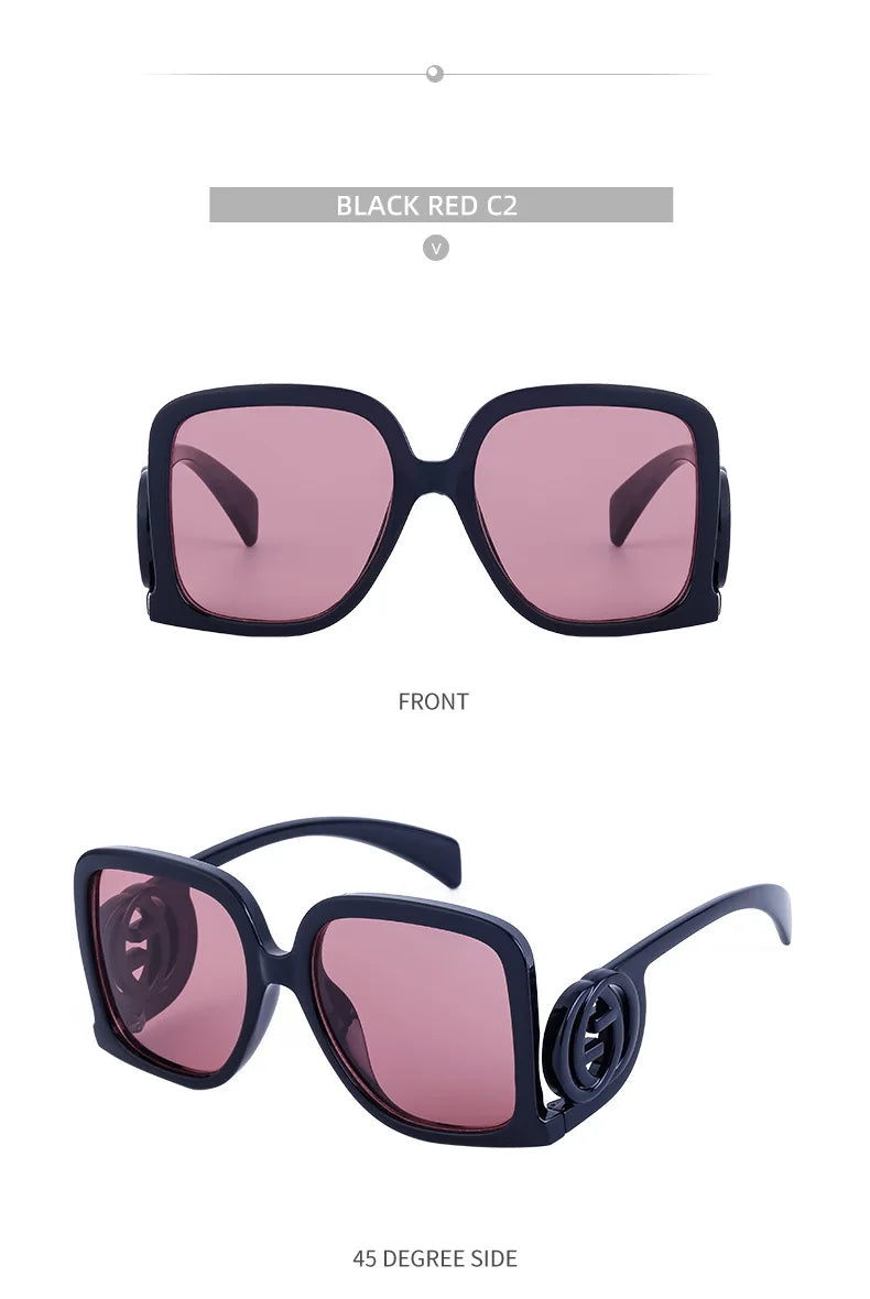 New Sunglasses for Women Retro Fashion Sun Glasses Polygonal Splicing Color Blocked Eyeglass Luxury Design Uv400