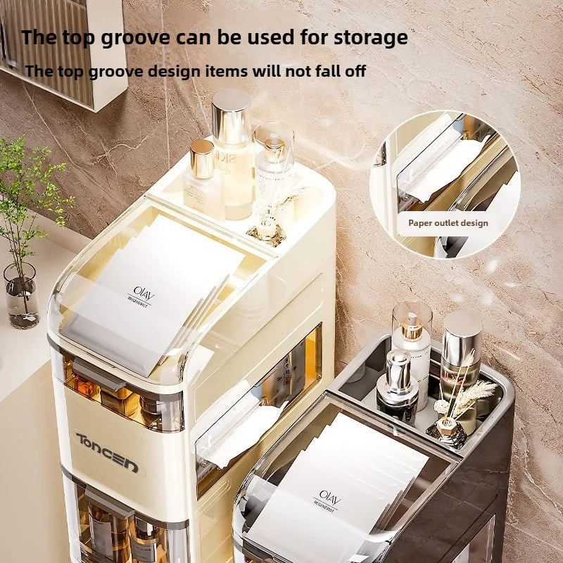 Bathroom crevice cabinet, bathroom living room storage cabinet, multifunctional storage cabinet, storage rack, large capacity