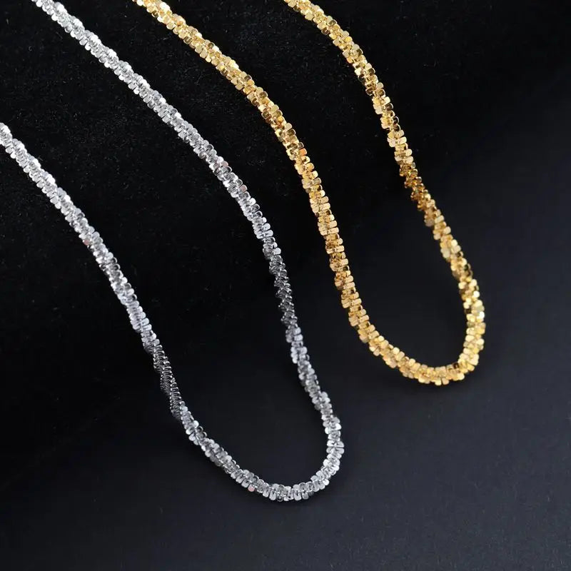 SOMILIA Fashion 18K Yellow Gold Necklace Authentic S925 Sterling Silver Sparkling Clavicle Sweater Chain High Jewelry For Woman