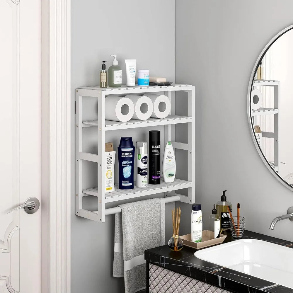 Bathroom Storage Rack Space Save Large Capacity Dormitory Bookshelf Wall Mount Stable and Sturdy Kitchen Seasoning Display Rack