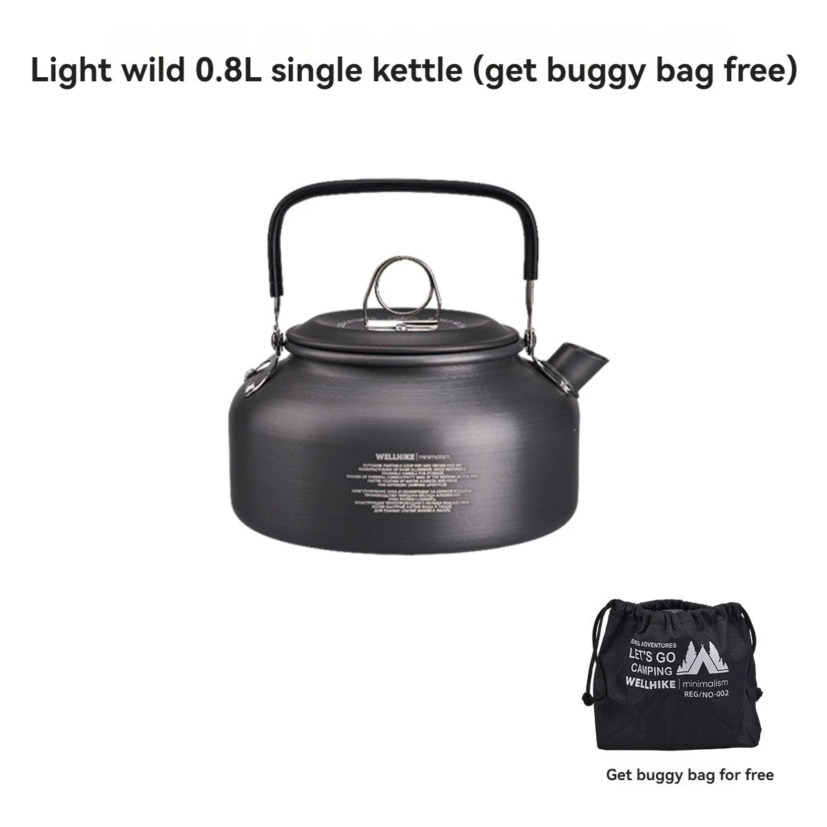 Outdoor Camping Set Pot 1-2 People Pot Portable Camping Cooker Picnic Camping Pot Kettle Frying Pan Cooking Pot, Folding Table