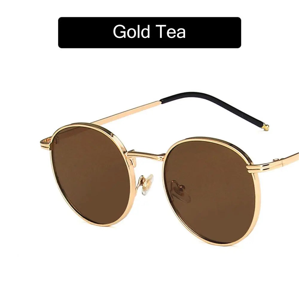 Fashion Women Men Sunglases Round Sun Glasses Women's Metal Frame Eyewear Men Fishing Glasses Hip Hop Metal Frame UV400 Shades