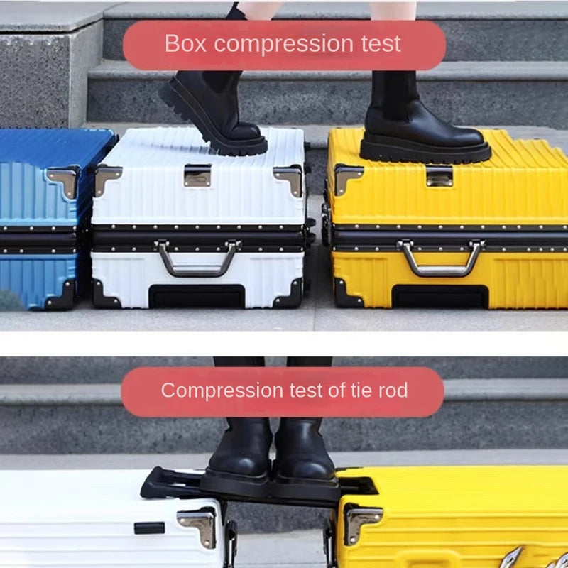 Suitcase Aluminum Frame 20 inch Carrier Trolley Case Removable Universal Wheels 22-30 inch Large Capacity Travel Suitcases