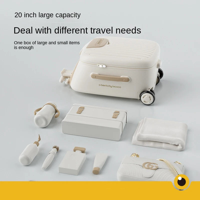 2-in-1 Detachable Trolley Pushchair Travel Suitcase 2025 New suitcase for children can Sit 20 inch carrier Ride on Luggage