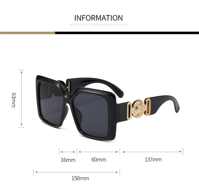 INS Popular Square Sunglasses Women Luxury Retro Brand Men Trending Travel Sun Glasses Female Shades UV400 Oculus