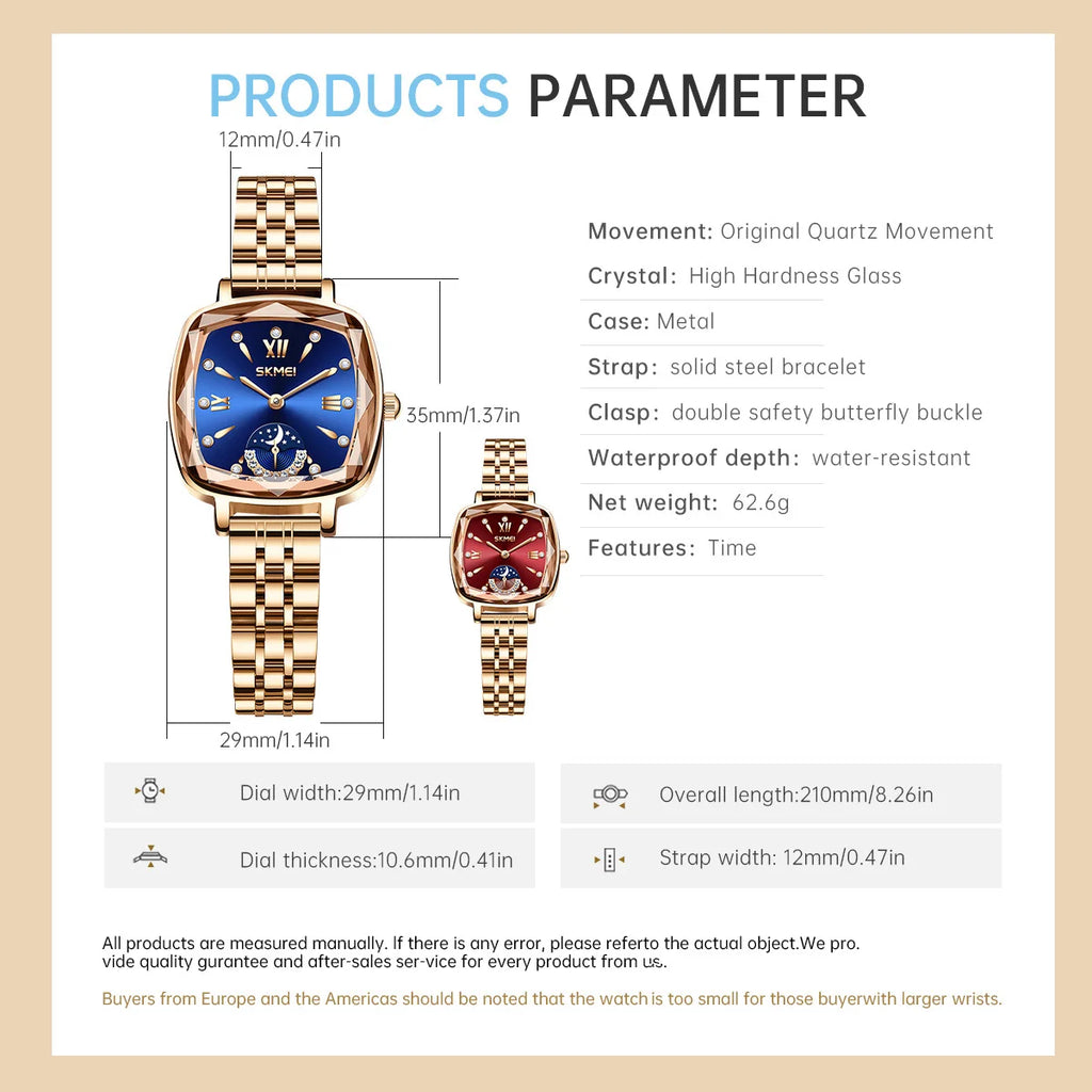 Luxury Watch for Woman Waterproof Stainless Steel Quartz Ladies Watch High Quality Women's Watches Elegant Female Clock