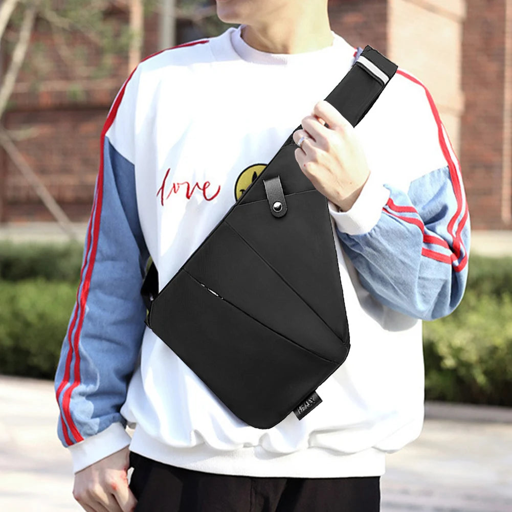 Mens Fashion Chest Bag Multifunctional Fanny Pack Large Capacity Simple Sling Bag Anti Theft Bag Ergonomic Waist Pack