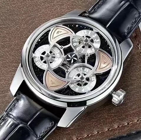 OBLVLO men's watch Star Creative Fully automatic mechanical watch Men's watch Skeletonized fashionable and trendy wristwatch men