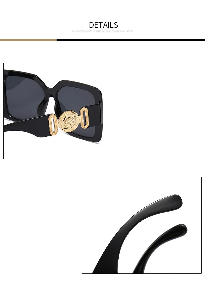 INS Popular Square Sunglasses Women Luxury Retro Brand Men Trending Travel Sun Glasses Female Shades UV400 Oculus