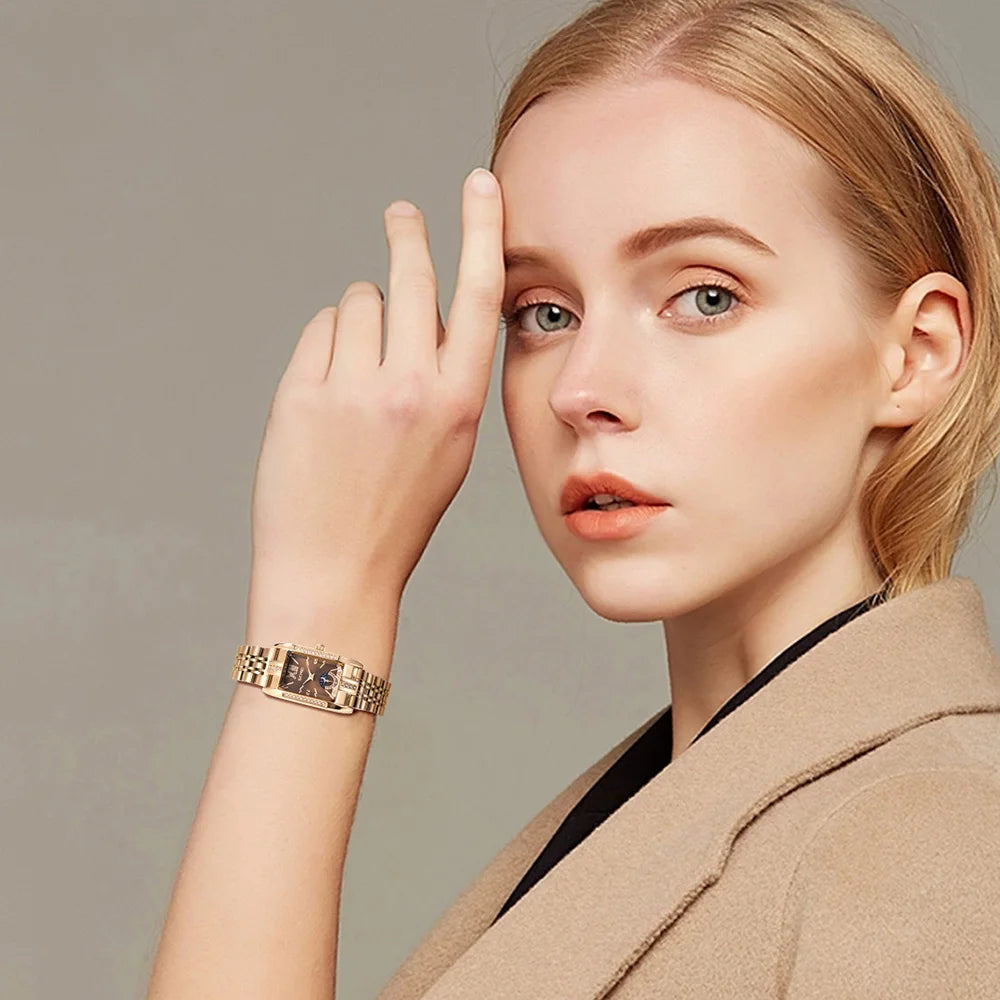 SKMEI Romantic Style Watches Ladies Wristwatches Fashion Elegance Waterproof Quartz Stainless Steel Strip Watch Women Watch