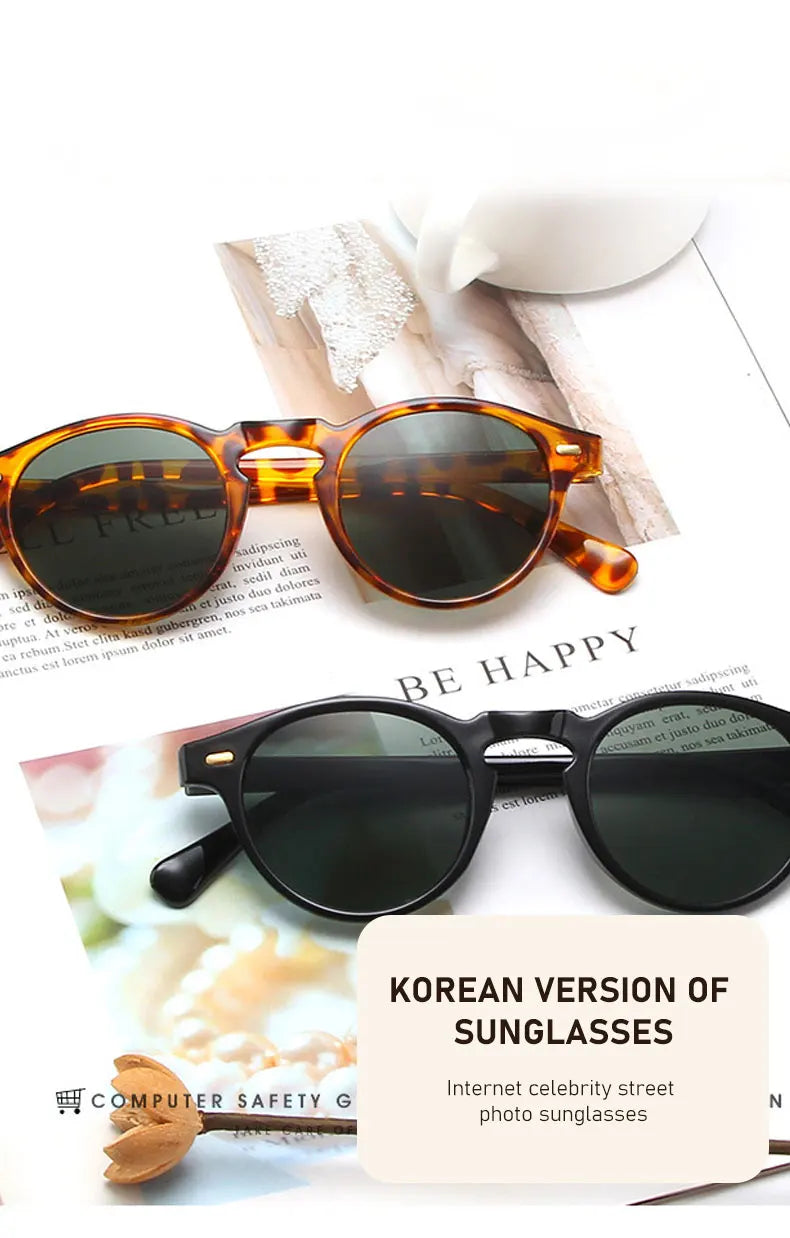 Men Fashions Oval Small Sunglasses Clear Classic Sun Glasses Trends for Transparent Shades for Women Street Fashion Sunglasses