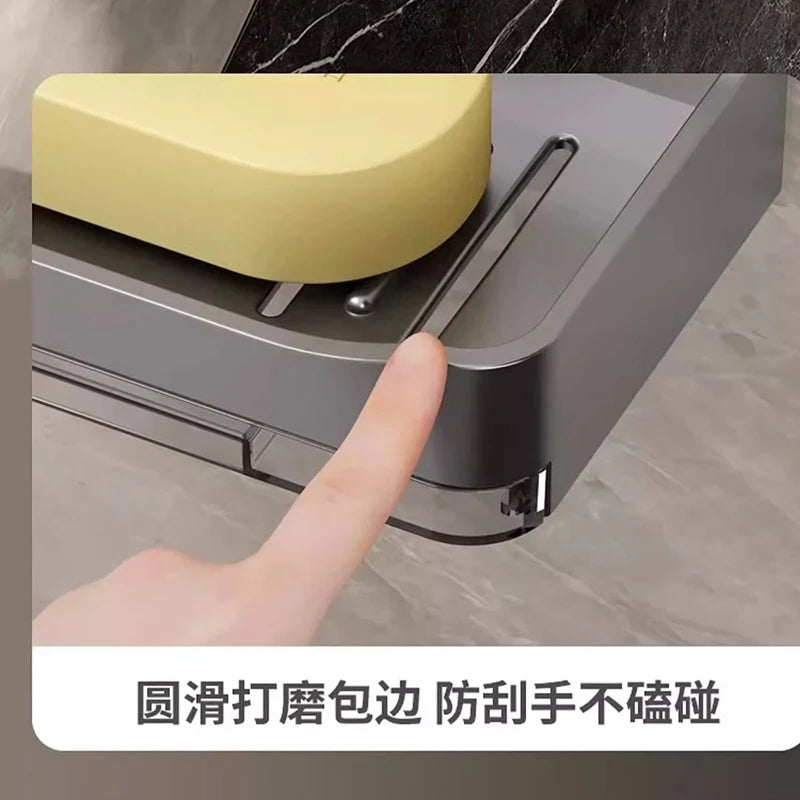 Modern bathroom wall mounted soap dish without water accumulation new balcony soap box household drain storage rack