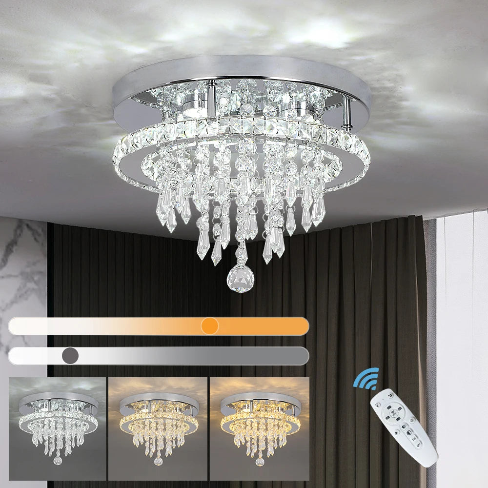 Modern Crystal LED Ceiling Lamp Pendant Lighting Living Dining Room Decor Chandelier Fixtures Aisle Stair Lustre