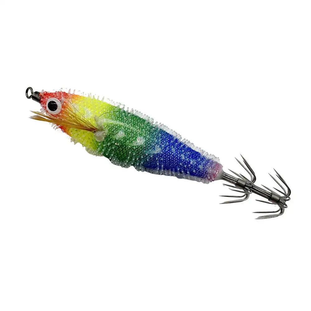 7.5cm horizontal Squid Jigs Fishing Lure Artificial Squid Hook Plated Jigging Baits For Sea Fishing Cuttlefish Luminous