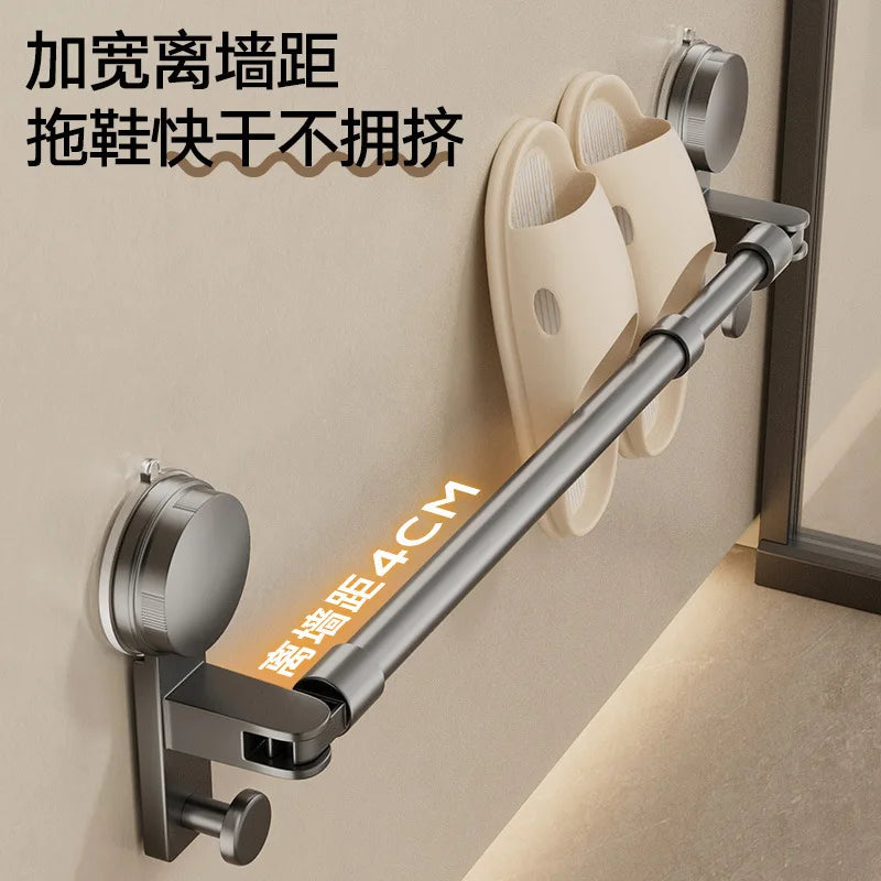 AOBT Telescopic slipper rack suction cup free of punching, bathroom retractable convenient placement of bathroom balcony hanging