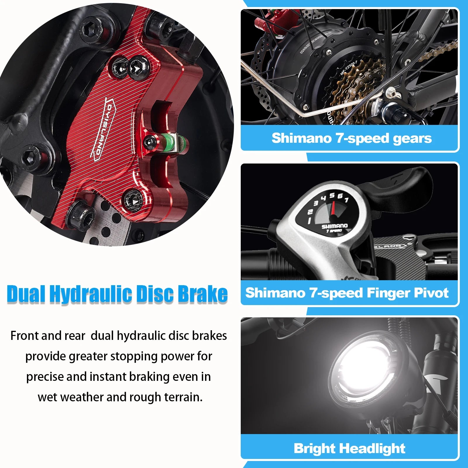 E-BYCCO  5000W Peak/4000W Dual Motor Electric Bike , Up to 45MPH Speed E-Bike,100-Mile Range, IP65 Waterproof, 52V 32Ah Remova