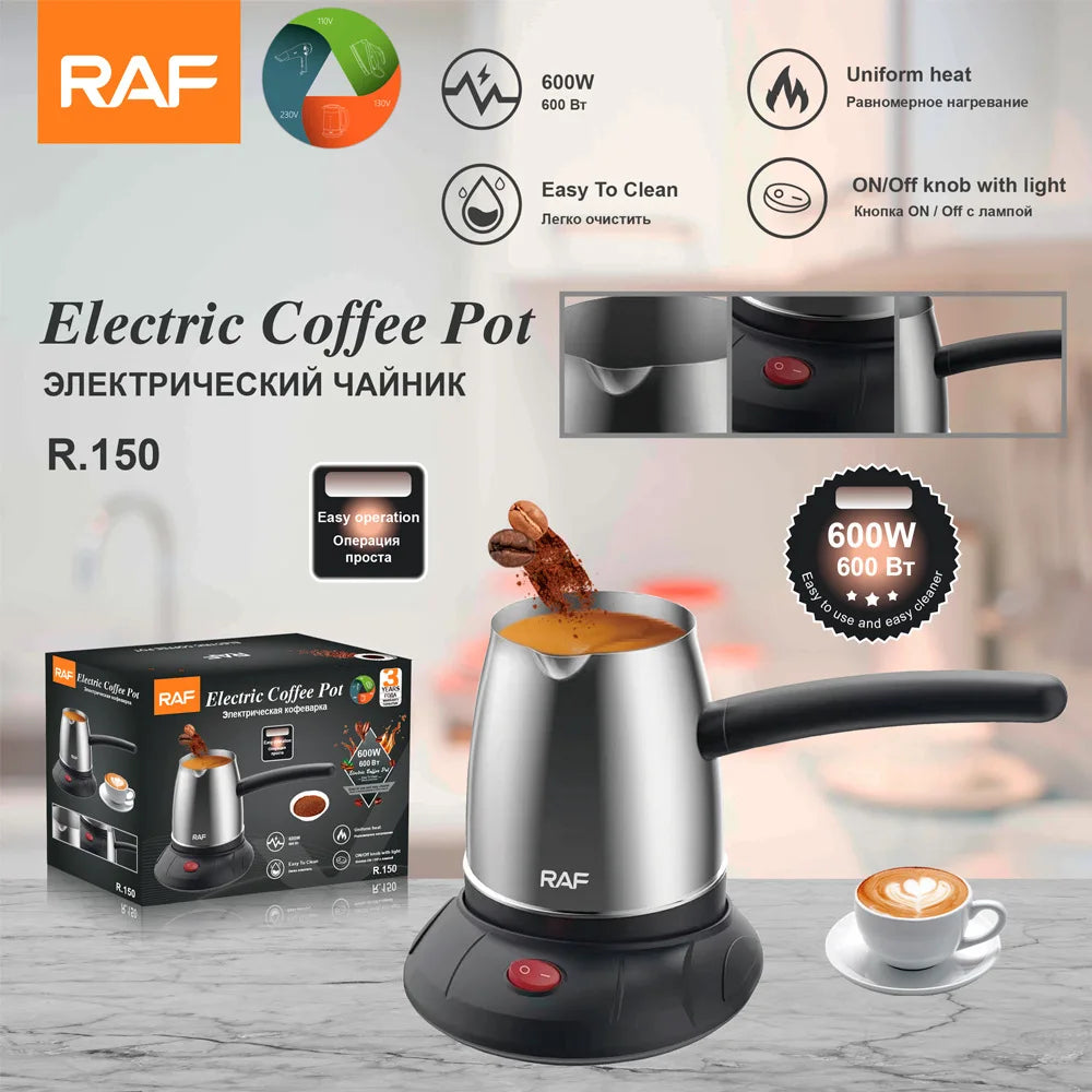 600W Electric Coffee Maker Portable Turkey Coffee Pot Italian Mocha Pot Greek Turkish Coffee Machine for Household Office