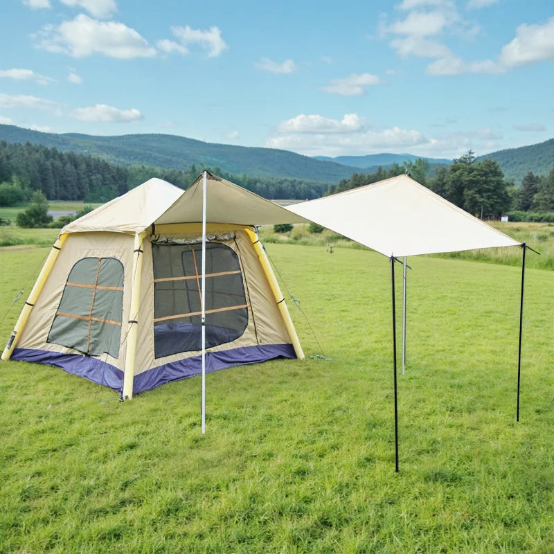Inflatable Tent for 4-6 People, Large Area, Waterproof, Family Hiking Traveling, Automatic Opening Camping Tent
