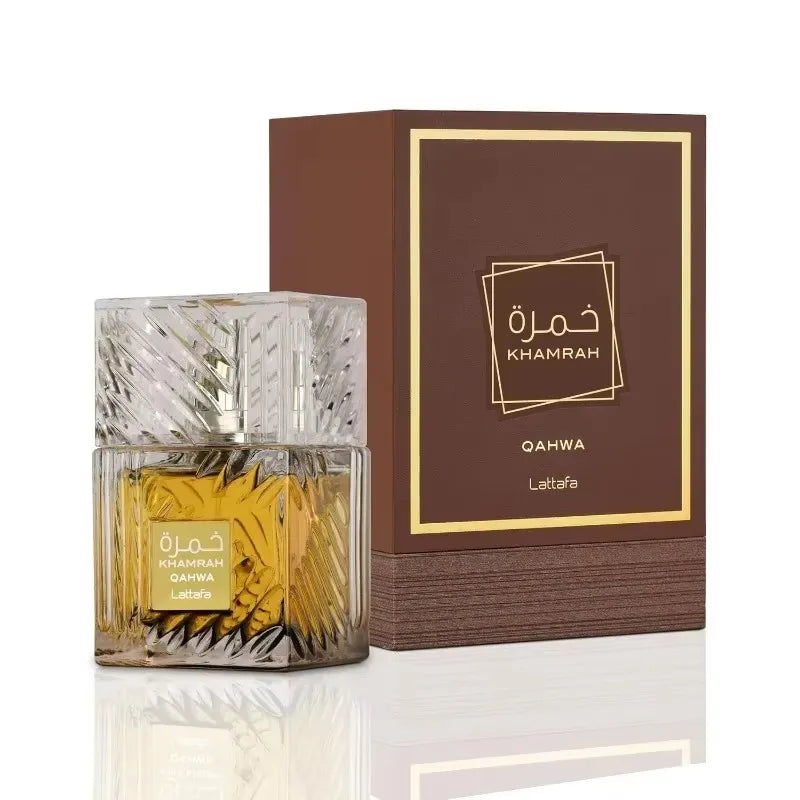 Lattafa Khamrah Qahwa Eau de Parfum Spray Unisex 100ml Original Arab Perfumes Lasting Oriental Vanilla Perfume Cologne Makeup