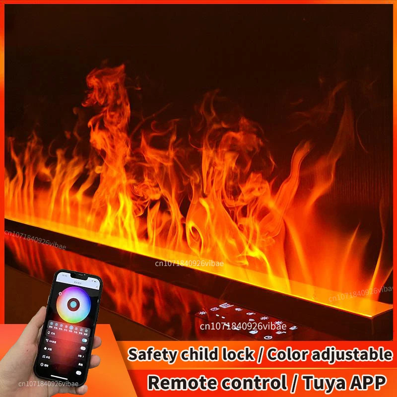 3D Water Vapor Fireplace With Colorful Flame ECO Decorative no risk of fire Mist Intelligent Indoor Electric Atomized Fireplace