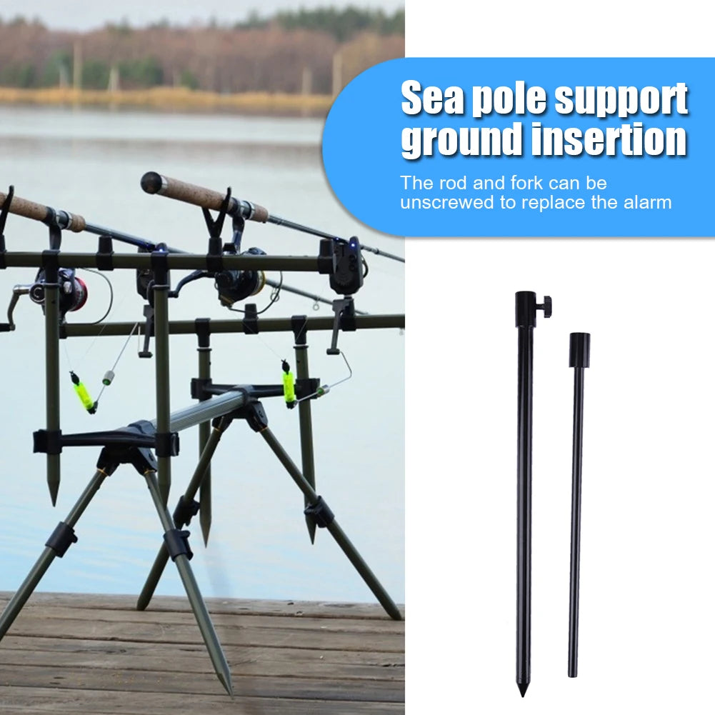 Hot Sale Fishing Bank Stick Delicate Texture Carp Fishing Bank Stick Adjustable Bankstick Bite Alarm Extension Rod Black