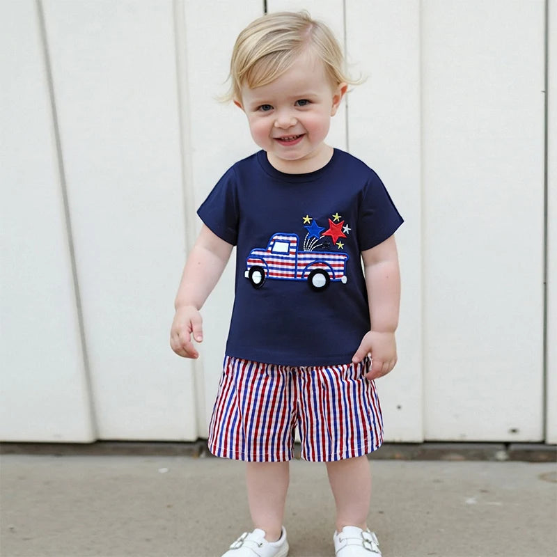 Toddler Boys 2-Piece Set Sleeveless Dinosaur Print Tank Top with Denim Shorts Summer Outfit for Beach Vacation