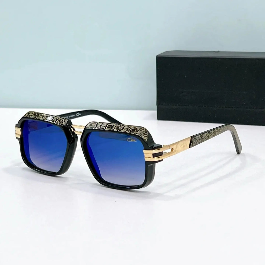 Original CCAZAL MOD6004 Fashion Business Square Men Sunglasses Gradient Purple Lenses Driving Anti-Glare Women Couple Eyewear