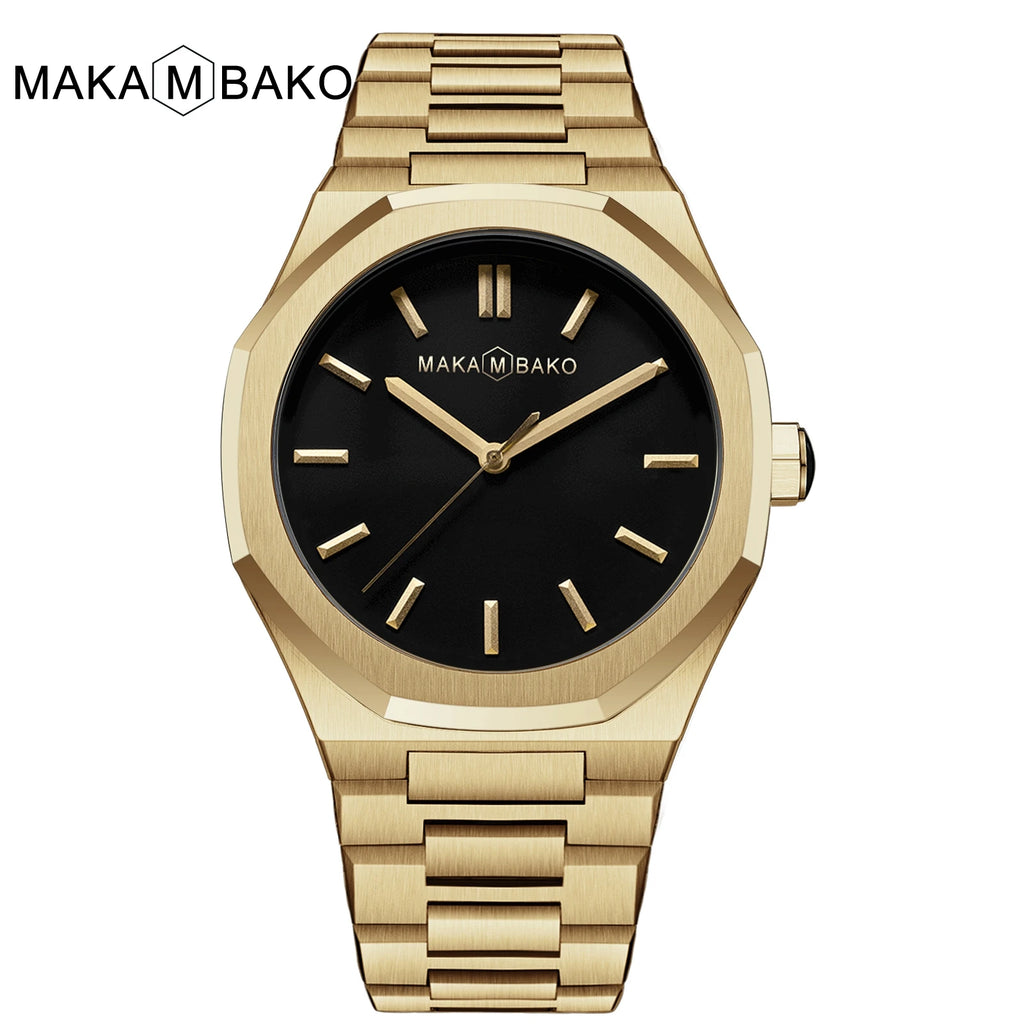 Black Mens Watch With Original Japanese MIYOTA 2035 Quartz Movement 40mm Business Style Stainless Steel 3Bar Watch for Men reloj