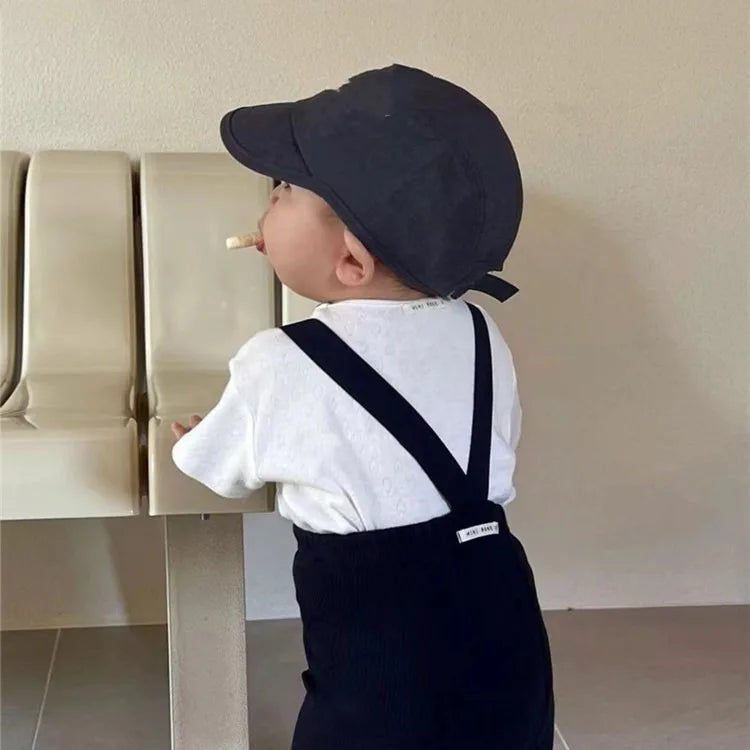 2024 Summer Costume New Boy Girl Baby Solid All-match Short Sleeve T-shirt Newborn Loose Comfort Cotton Tees Infant Casual Tops