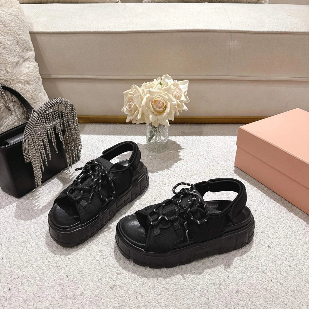 Shoes Women Size35-41 Genuine Leather Sandals Super High Heels Flat Platform Pumps Pleated Designer Shoes Zapatillas De Mujer