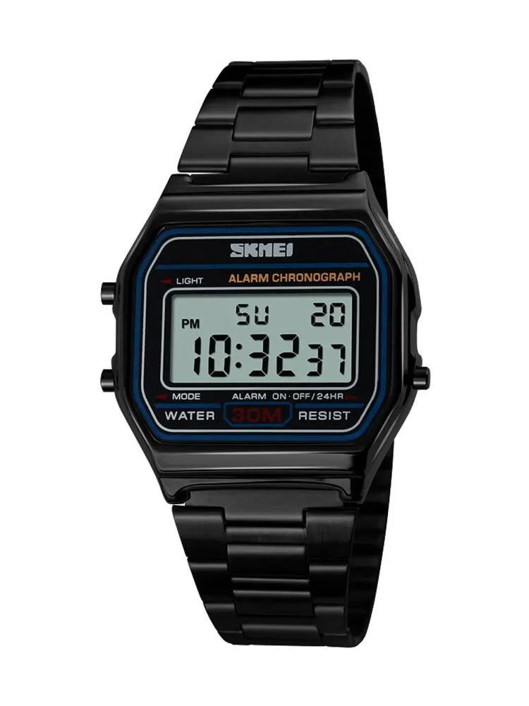 SKMEI Digital Watch for Men Watch Luxury Stainless Steel Electron Waterproof Mens Wristwatches Clock 3Bar Waterproof Reloj Hombr