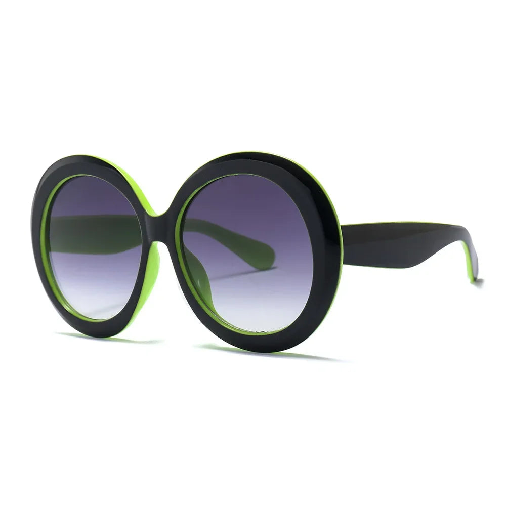 Unisex Big Round Sunglasses Women 2023 New Fashion Retro Oversized Sun Glasses Vintage Gradient Black Shades Luxury Eyewear