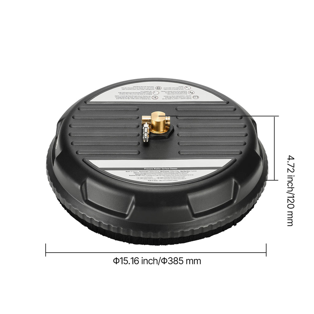 SucceBuy Pressure Washer Surface Cleaner PE/Stainless Steel Pressure Washer Attachments with 4 Wheels for Concrete Patio Deck