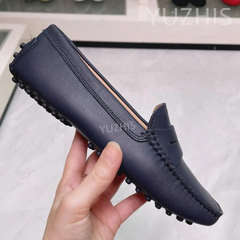 Candy Color Flat Classic Shoes For Women Genuine Leather Slip On Loafers Spring Autumn Casual Shoes Concise Flat Shoes Women
