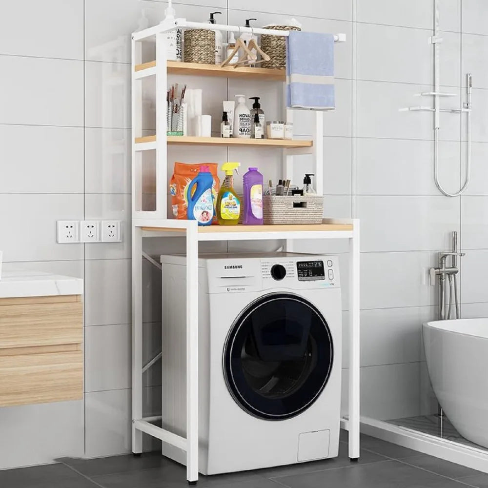 3 Tier Wooden Over The Washer and Dryer Storage Shelf Bathroom Shelf Washing Machine Storage Shelf for Bathroom Laundry Room