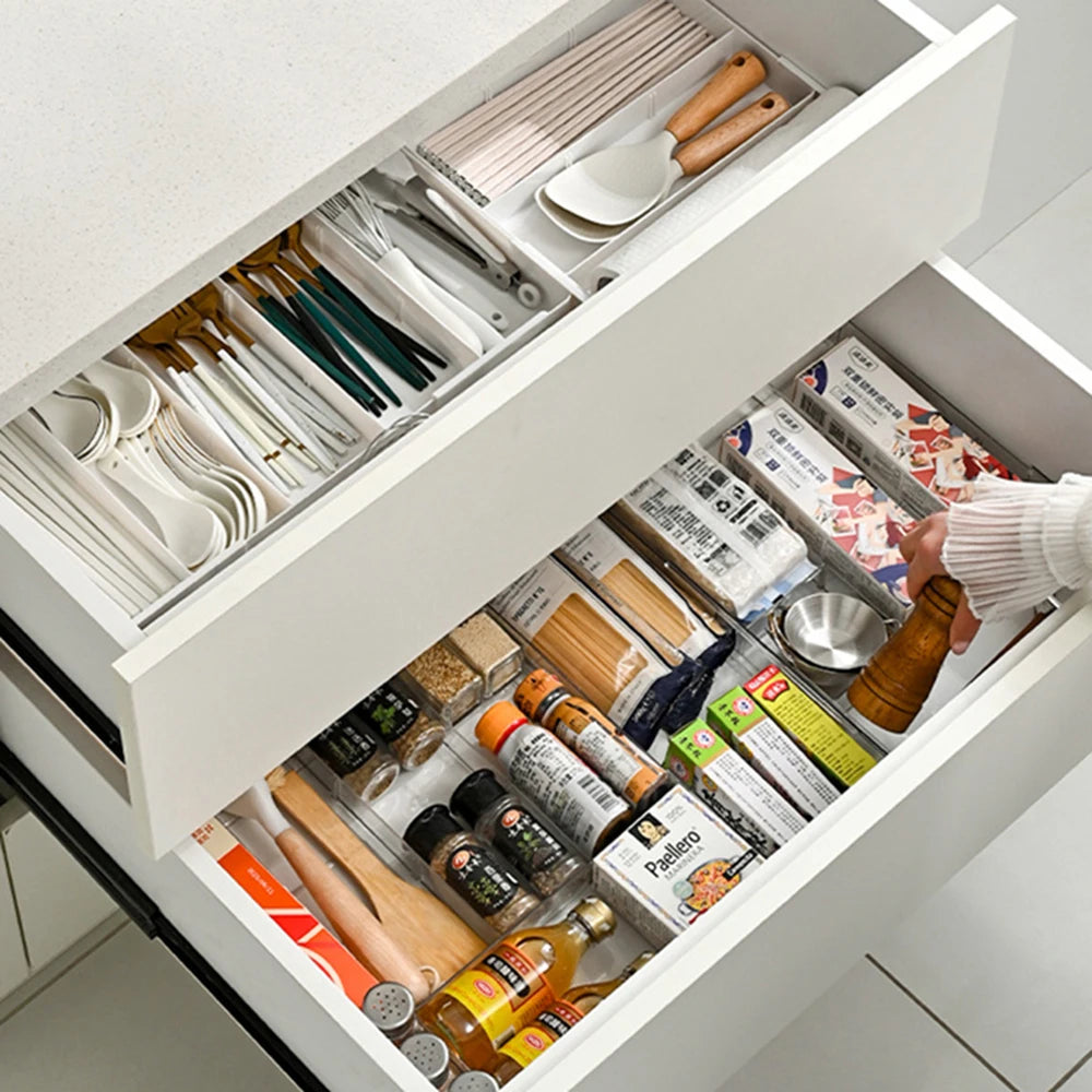 1PC Drawer-Mounted Classified Storage Boxes For Flexible Storage Of Cosmetics. Kitchen Desktop Compartment Organizer.