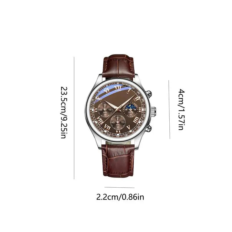 2024 New Classic Sports Watch Casual Men's Watch Fashion Waterproof Leather Men's Watch Suitable For Home Holiday Gifts
