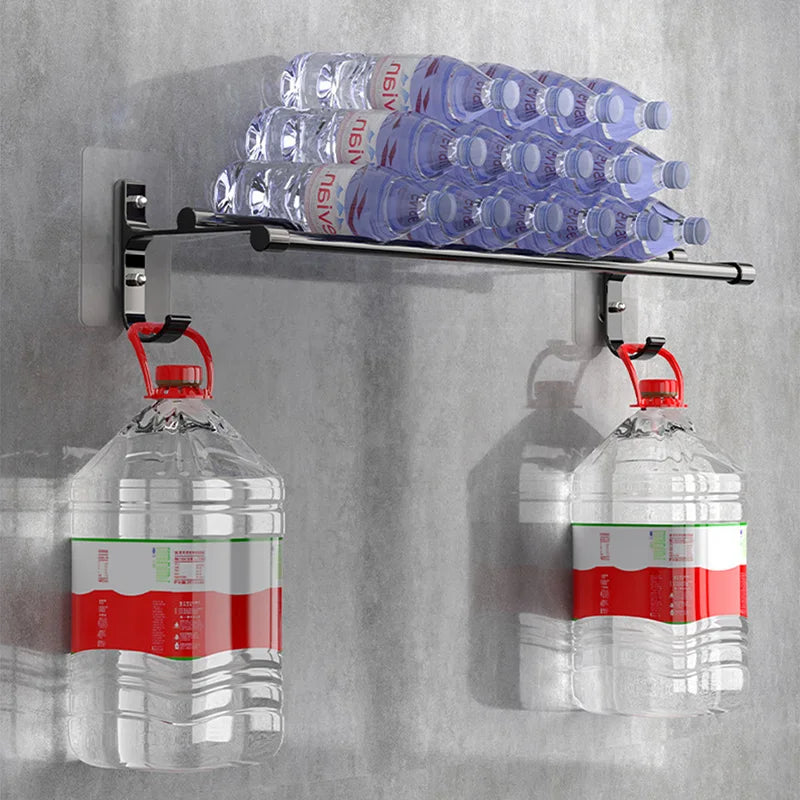 Bathroom Hand Towel Rack Towel Holder Wall Mount No Drill Mount 40/50cm Towel Bar Shelf Aluminum Double Rod 2 Tier Towel Rail