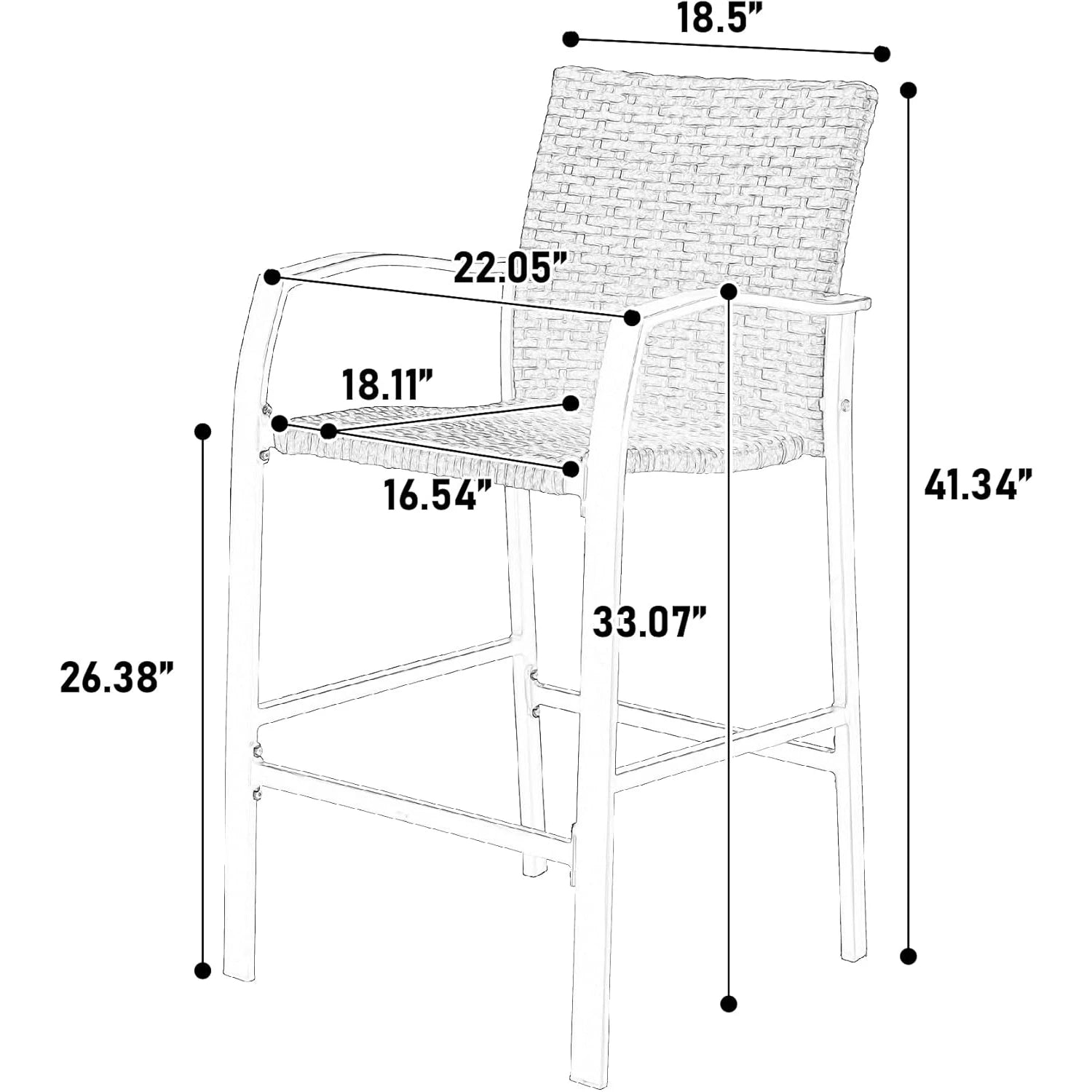 3 Piece Outdoor Bistro Table Set Modern Square Patio Table and Chairs All Weather Steel Balcony Furniture for Yard Garden