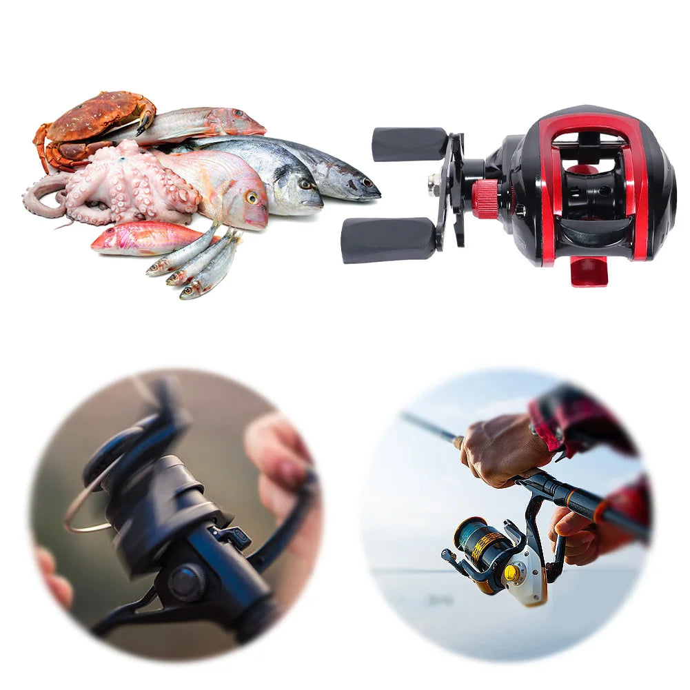Baitcasting Fishing Reel 7.2/1 Gear Ratio Casting Reel Magnetic Brake System Fishing Wheel Right Left Hand for Fresh Saltwater