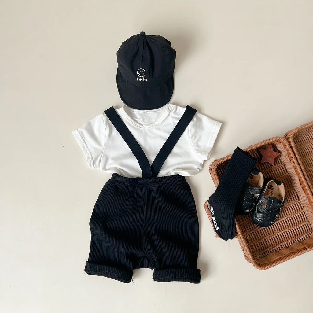 2024 Summer Costume New Boy Girl Baby Solid All-match Short Sleeve T-shirt Newborn Loose Comfort Cotton Tees Infant Casual Tops