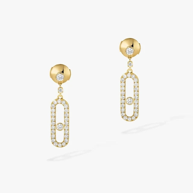 Classic French luxury jewelry S925 women's earrings made of pure silver material. Exquisite engagement gift. move stone