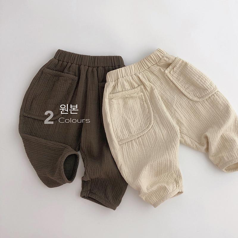 Summer Children's Casual Pants Cotton Hemp Pants Korean Baby Boy and Girls Cargo Pants Kids Clothes