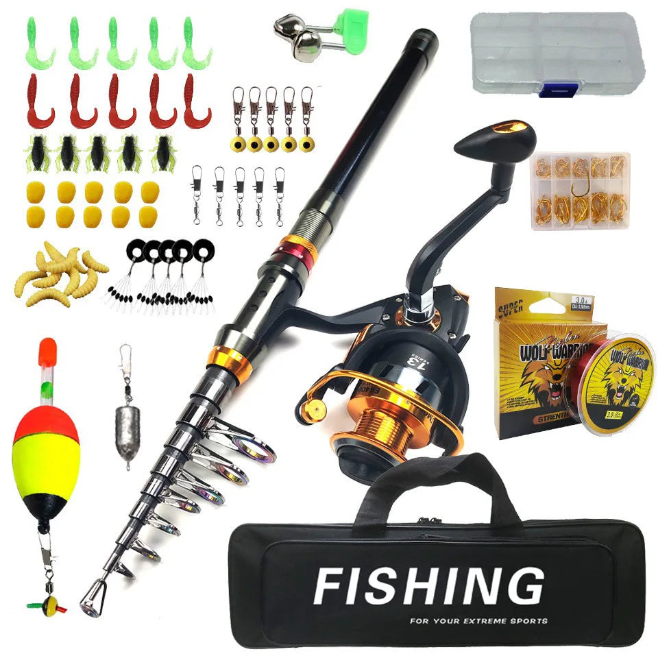 Fishing gear combination short sea fishing rod set, far throw Luya rod wheel warehouse bait box full set