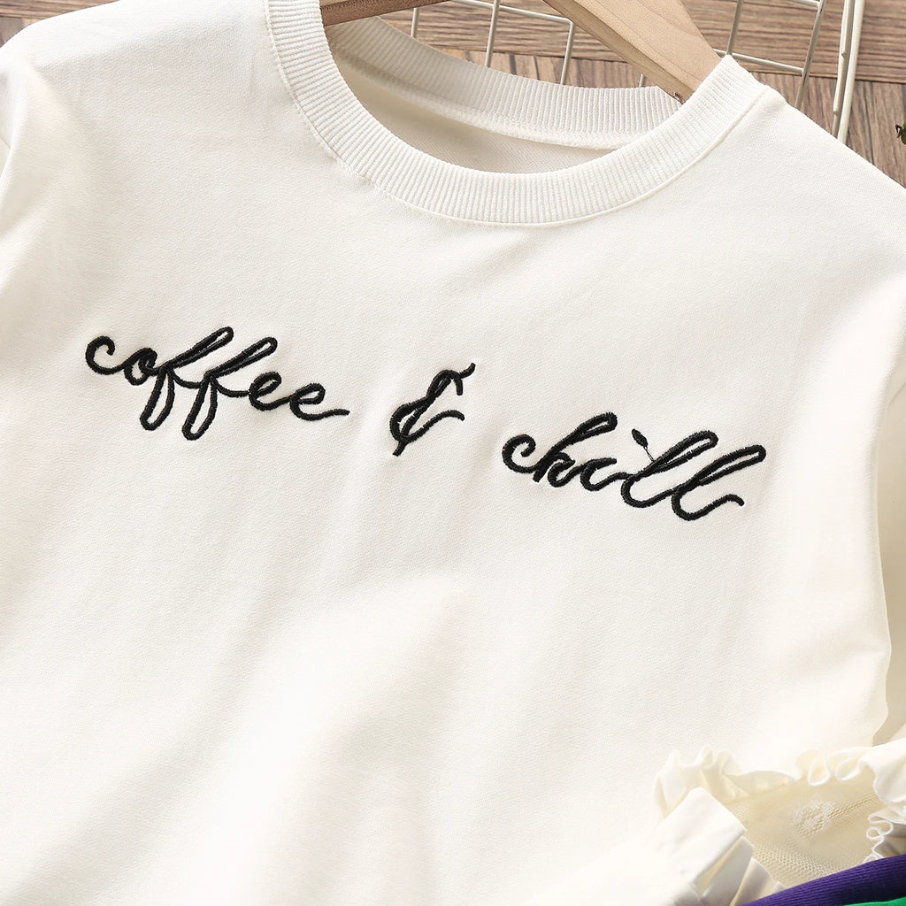 Baby White Shirts for Girls Sweatershirts Kids Outfits Cotton Teenagers Costumes Children Clothes Spring Autumn 6 8 10 12 Years