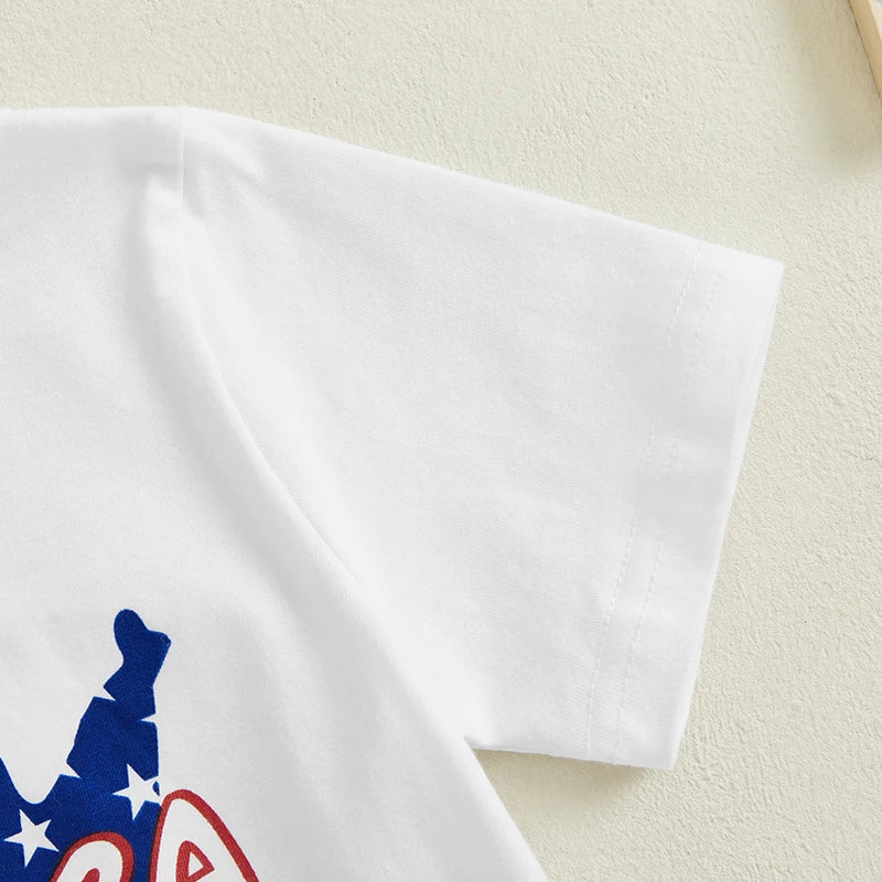 American Flag Print Tank Top and Denim Shorts 2 Piece Set for Toddler Boys 4th of July Outfit with Patriotic Vibes